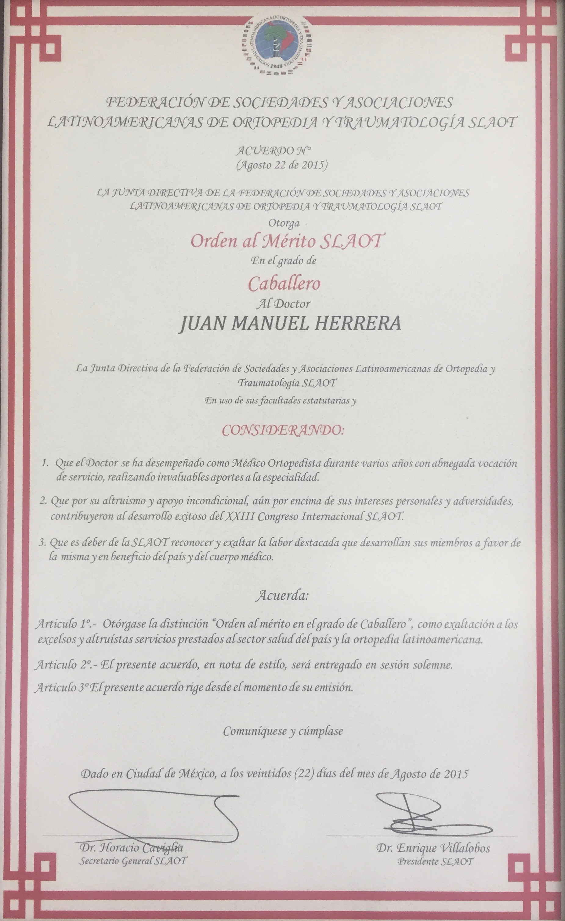 Reconocimiento SLAOT